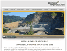 Tablet Screenshot of metalsexploration.com